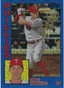 2019 Topps - 1984 Topps Baseball 35th Anniversary Chrome Silver Pack Blue (Series One) #T84-23 Rhys Hoskins Front