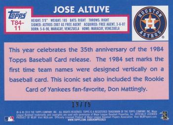 2019 Topps - 1984 Topps Baseball 35th Anniversary Chrome Silver Pack Purple (Series One) #T84-11 Jose Altuve Back