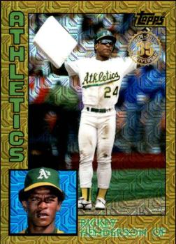 2019 Topps - 1984 Topps Baseball 35th Anniversary Chrome Silver Pack Gold (Series One) #T84-22 Rickey Henderson Front