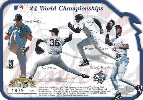 1998 Upper Deck Authenticated New York Yankees 1998 World Series Champions 3x5 #NNO New York Yankees Back