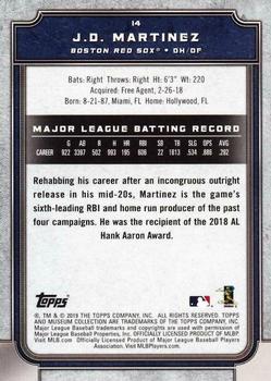 2019 Topps Museum Collection #14 J.D. Martinez Back
