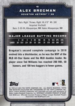 2019 Topps Museum Collection #41 Alex Bregman Back