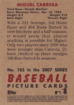 2007 Bowman Heritage #185 Miguel Cabrera Back