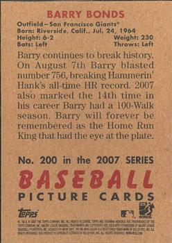 2007 Bowman Heritage #200 Barry Bonds Back