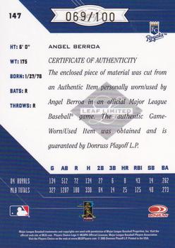 2005 Leaf Limited - Monikers Material Bat Bronze #147 Angel Berroa Back