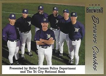 1996 Milwaukee Brewers Police - Hales Corners Police Department and The Tri City National Bank #NNO Brewers Coaches Front