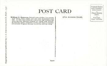 1907 A.C. Dietsche Postcards Detroit Tigers (PC765) (reprint) #NNO Wild Bill Donovan Back