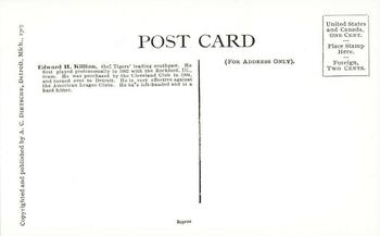 1907 A.C. Dietsche Postcards Detroit Tigers (PC765) (reprint) #NNO Ed Killian Back