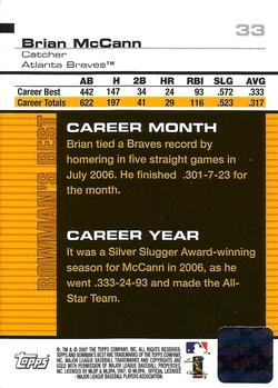 2007 Bowman's Best #33b Brian McCann Back