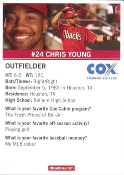 2007 Cox Communications Arizona Diamondbacks #NNO Chris Young Back