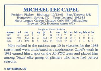 1992 Leesley Texas Longhorns #NNO Mike Capel Back
