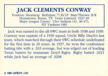 1992 Leesley Texas Longhorns #NNO Jack Conway Back