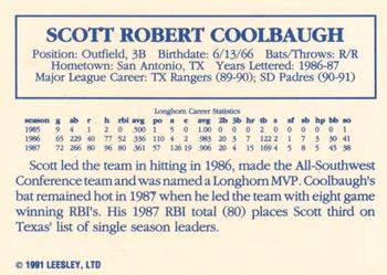 1992 Leesley Texas Longhorns #NNO Scott Coolbaugh Back