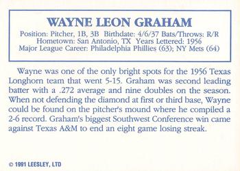 1992 Leesley Texas Longhorns #NNO Wayne Graham Back