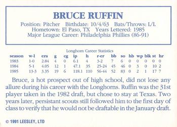 1992 Leesley Texas Longhorns #NNO Bruce Ruffin Back