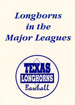 1992 Leesley Texas Longhorns #NNO Longhorns in the Major Leagues Front