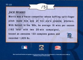 2005 Leaf Limited - Team Trademarks Signature #TT-31 Jack Morris Back