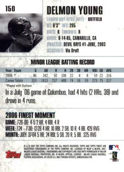 2007 Finest #150 Delmon Young Back