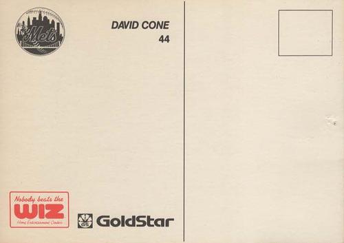 1990 The Wiz / Goldstar New York Mets #NNO David Cone Back