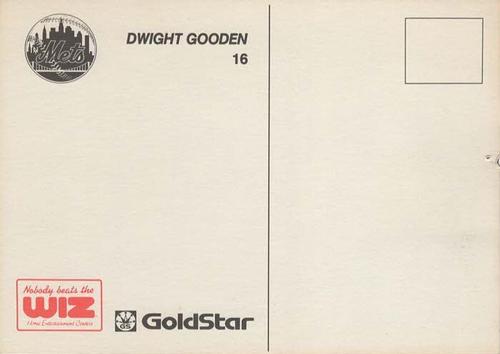 1990 The Wiz / Goldstar New York Mets #NNO Dwight Gooden Back