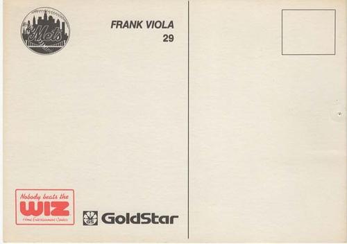 1990 The Wiz / Goldstar New York Mets #NNO Frank Viola Back