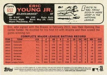 2015 Topps Heritage - Black and White #652 Eric Young Jr. Back