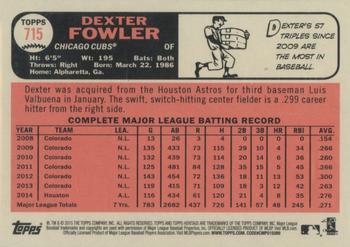 2015 Topps Heritage - Black and White #715 Dexter Fowler Back