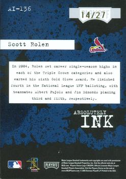 2005 Playoff Absolute Memorabilia - Absolutely Ink #AI-136 Scott Rolen Back