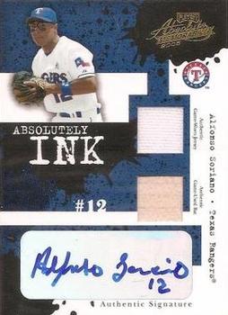 2005 Playoff Absolute Memorabilia - Absolutely Ink Swatch Double #AI-103 Alfonso Soriano Front