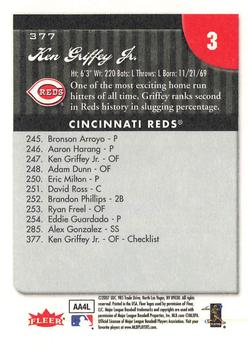 2007 Fleer #377 Ken Griffey Jr. Back