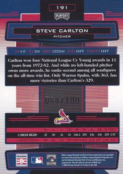 2005 Playoff Absolute Memorabilia - Autograph Spectrum Silver #191 Steve Carlton Back