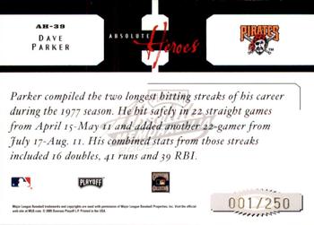 2005 Playoff Absolute Memorabilia - Heroes #AH-39 Dave Parker Back