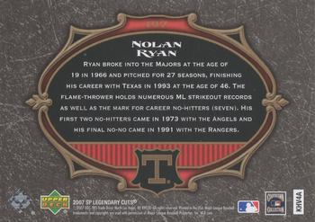 2007 SP Legendary Cuts #197 Nolan Ryan Back