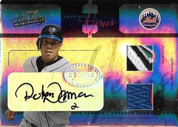 2005 Playoff Absolute Memorabilia - Heroes Autograph Swatch Double Spectrum Prime #AH-12 Roberto Alomar Front