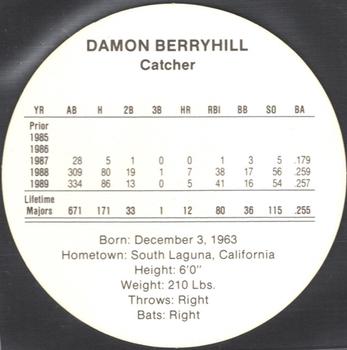1990 Cadaco Discs #NNO Damon Berryhill Back