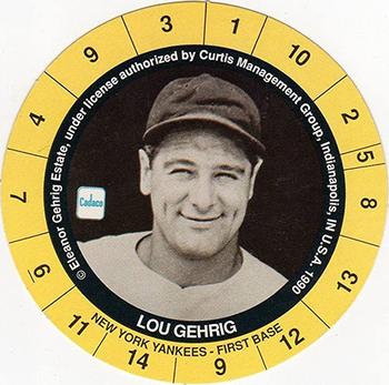 1990 Cadaco Discs #NNO Lou Gehrig Front