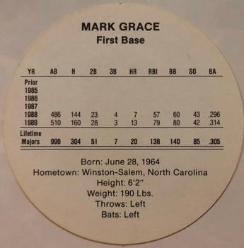 1990 Cadaco Discs #NNO Mark Grace Back