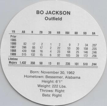 1990 Cadaco Discs #NNO Bo Jackson Back