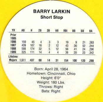 1990 Cadaco Discs #NNO Barry Larkin Back