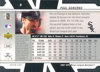 2007 SPx #9 Paul Konerko Back