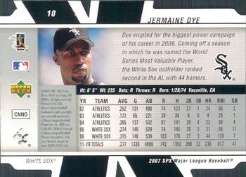 2007 SPx #10 Jermaine Dye Back