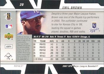 2007 SPx #20 Emil Brown Back