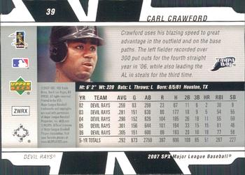 2007 SPx #39 Carl Crawford Back