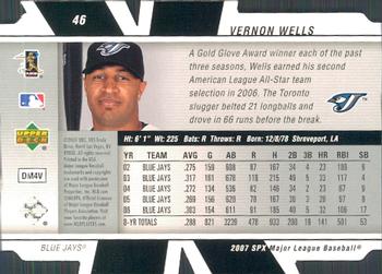 2007 SPx #46 Vernon Wells Back