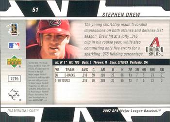 2007 SPx #51 Stephen Drew Back