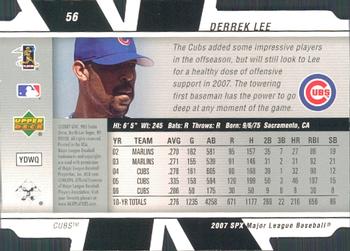 2007 SPx #56 Derrek Lee Back