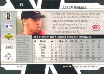 2007 SPx #61 Aaron Harang Back