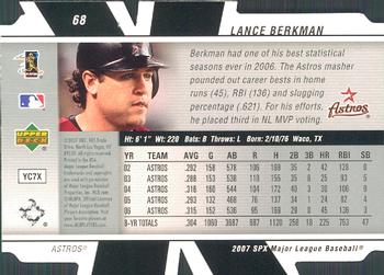 2007 SPx #68 Lance Berkman Back