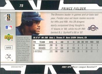 2007 SPx #75 Prince Fielder Back