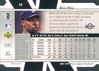 2007 SPx #76 Bill Hall Back